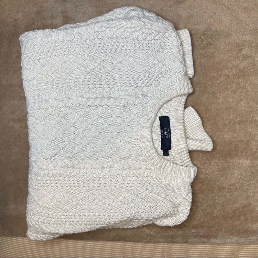 J. Crew Ivory Cable Knit Sweater